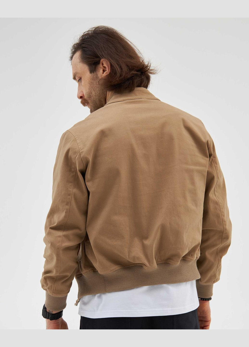 Коричневая демисезонная стеганая куртка черная Olymp 24-BM-111