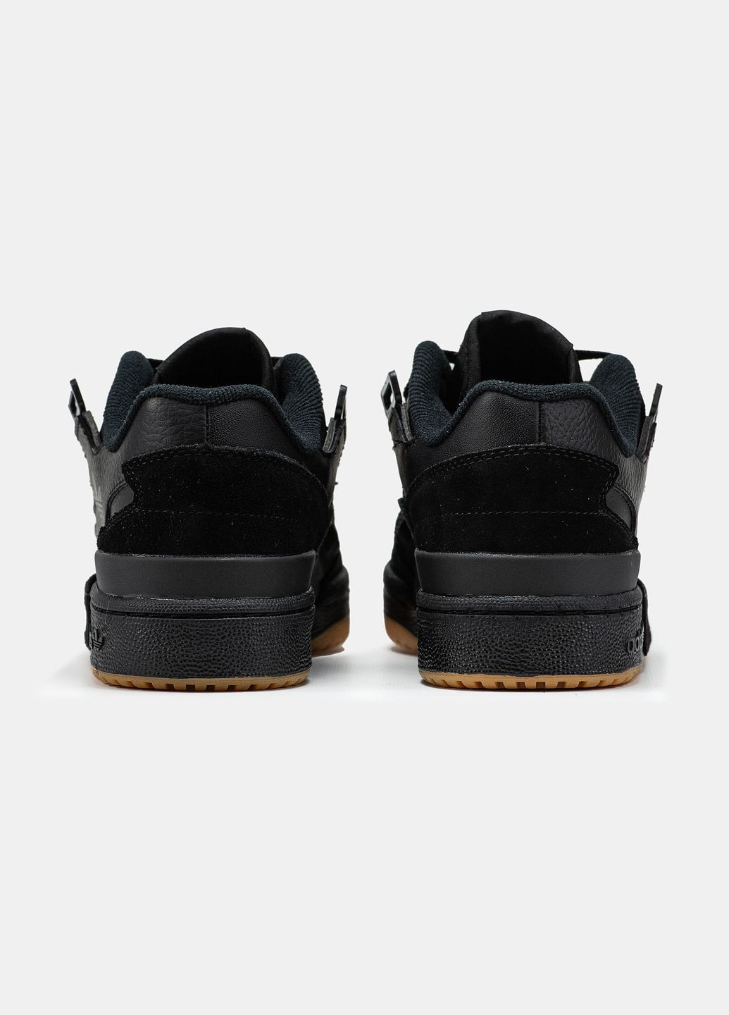 Черные демисезонные кроссовки женские и мужские adidas forum 84 low exhibit black gum | адидас форум 84 черные No Brand