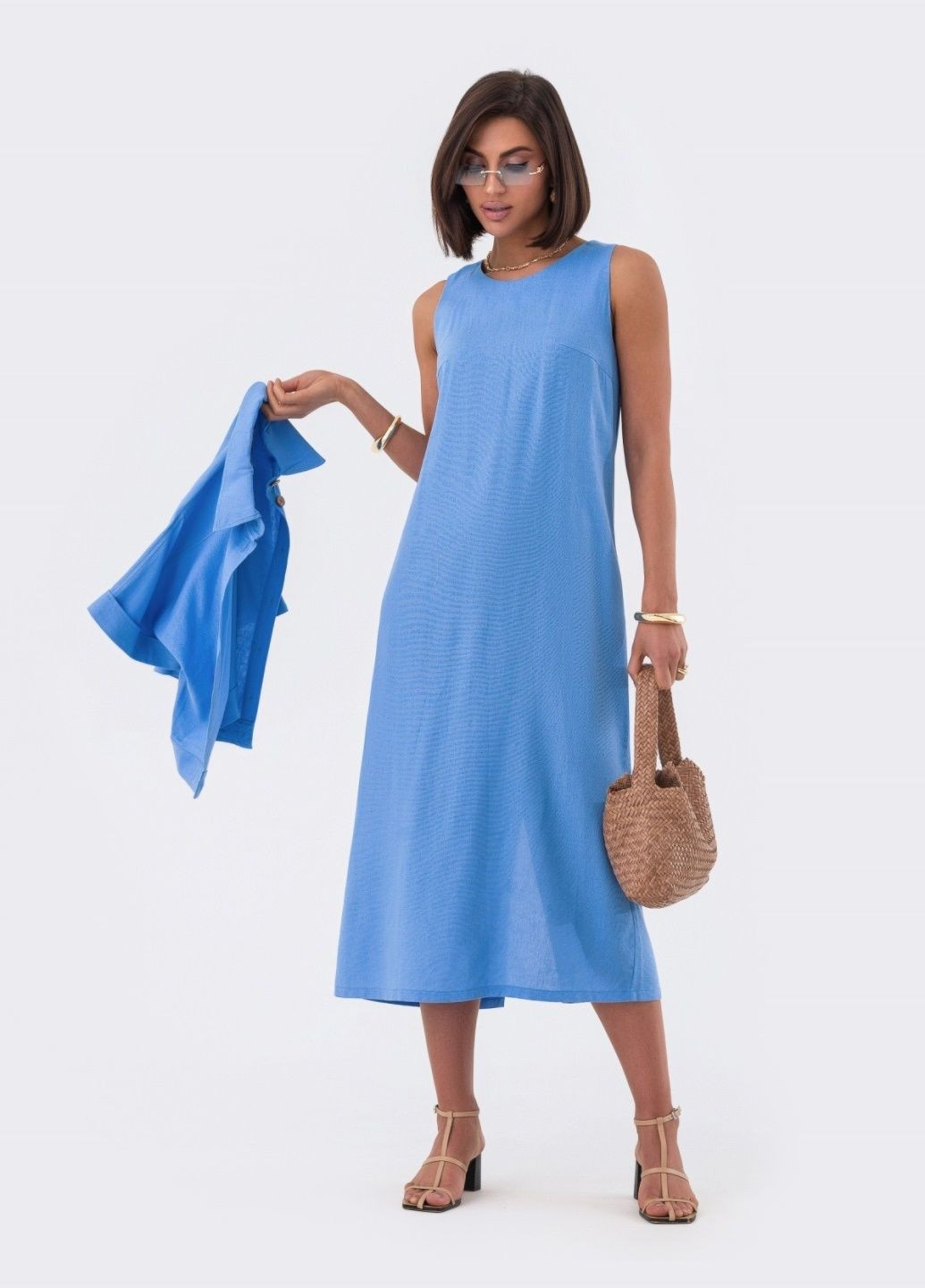 костюм с рубашкой и платьем голубой Dressa (287340373)