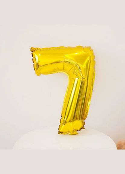 Кулька цифра 7 фольгована 32 дюйма золотистий Jannet кулька (333340245)