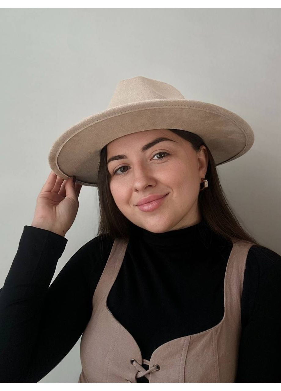 Капелюх Федора унісекс замшевий з полями 8 см та регулюванням розміру MONACO No Brand (362346150)