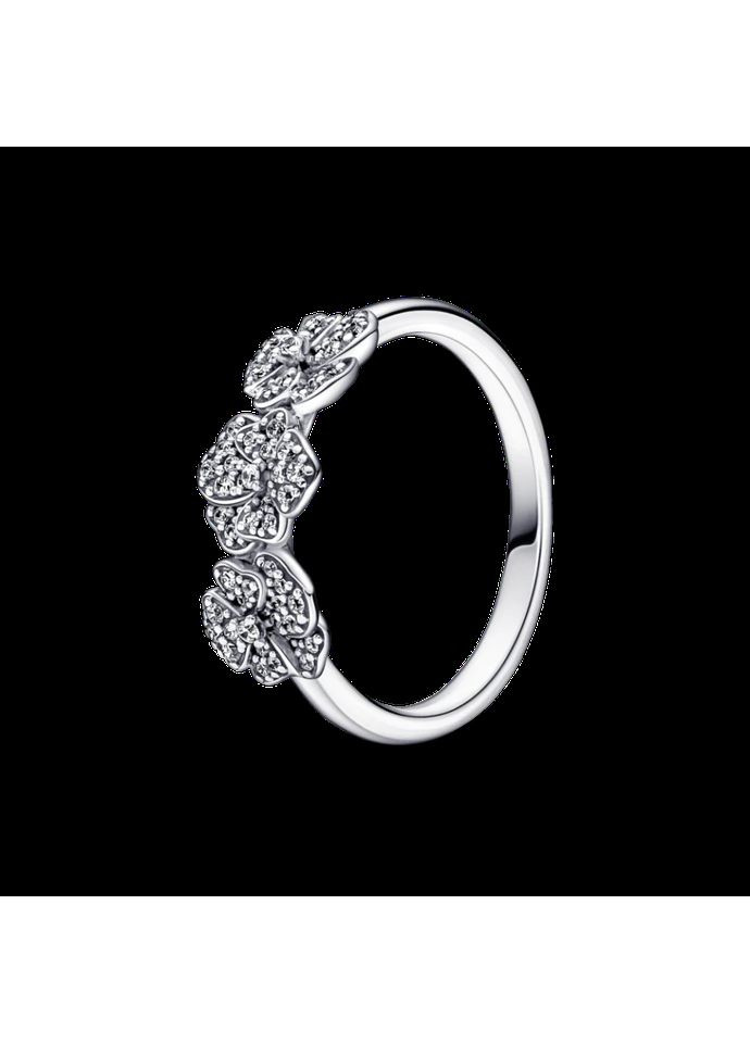 Серебряное кольцо Пандора "Три фиалки" 190786C01 Kabluchka (355347668)