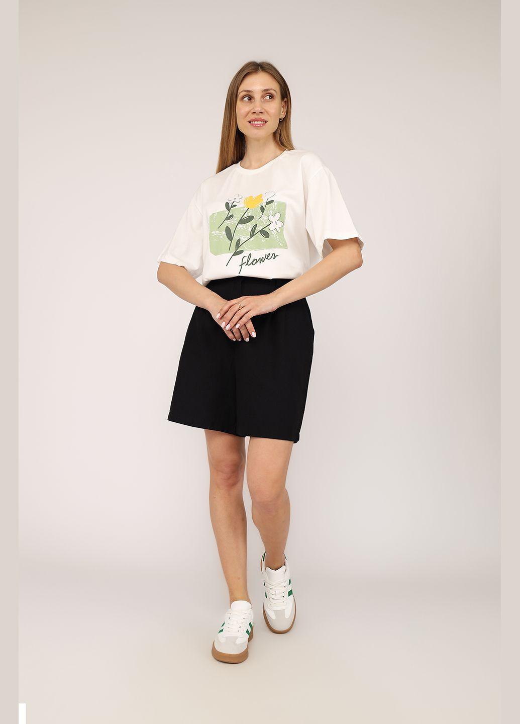 Футболка с коротким рукавом женская цвет белый CB-00277522 Crep - (334429478)