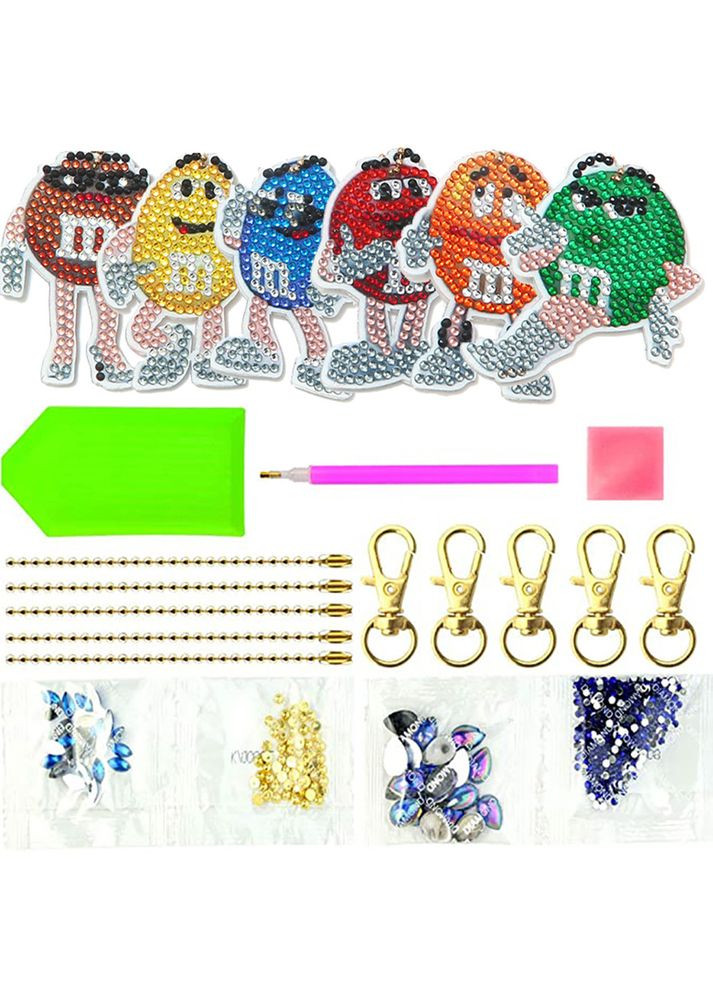 Набір брелків для алмазної мозаїки M&M's 6шт BR26 ColorArt (299772471)