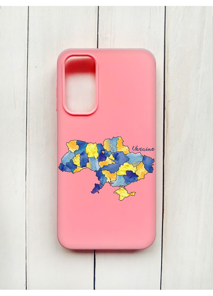 Матовий рожевий чохол на Samsung Galaxy A15 (A155) / M15 Карта України (принт 261) CASE CONTROL (360657796)