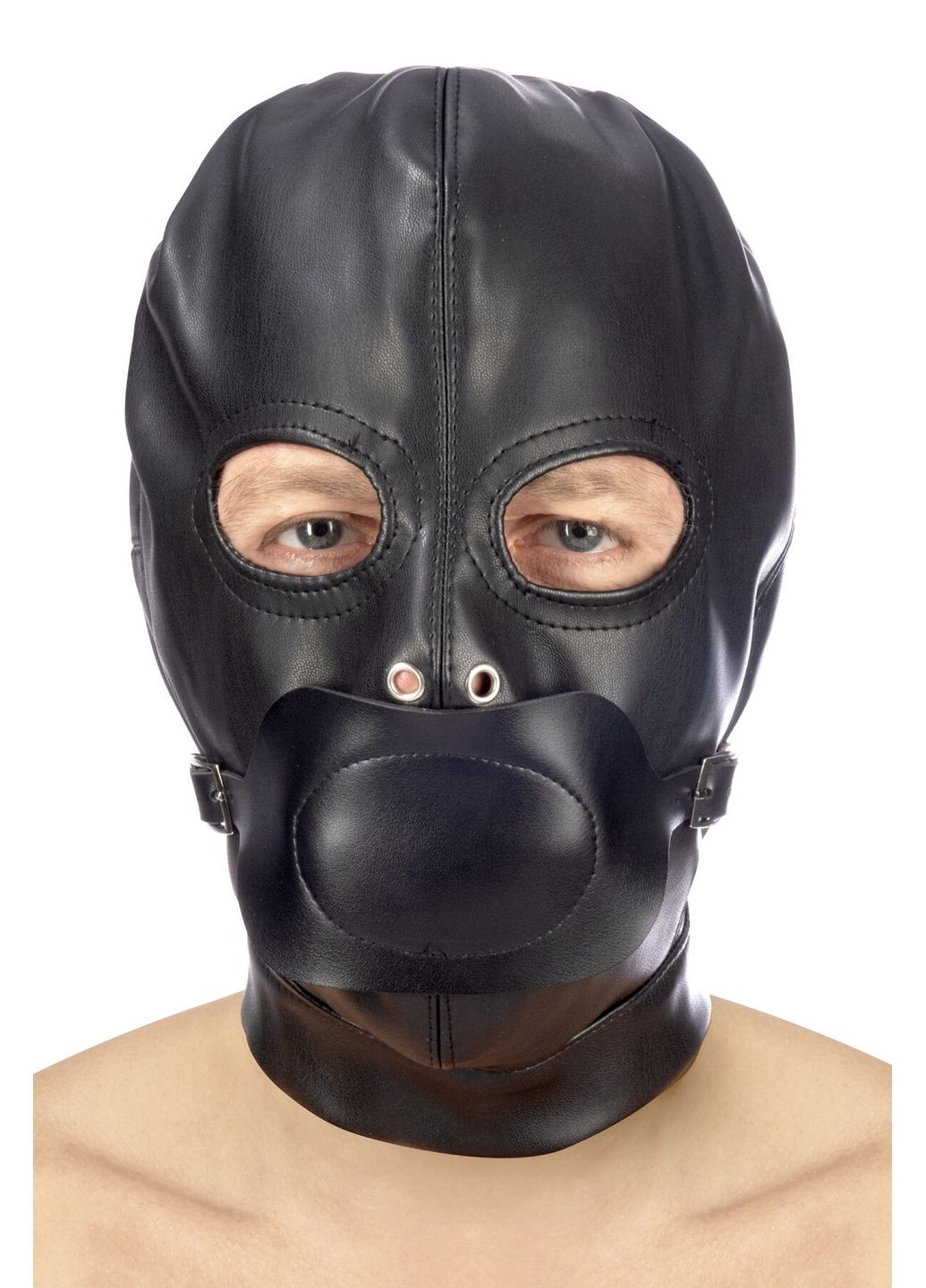 Капюшон с кляпом для БДСМ BDSM hood in leatherette with removable gag Fetish Tentation (369948603)