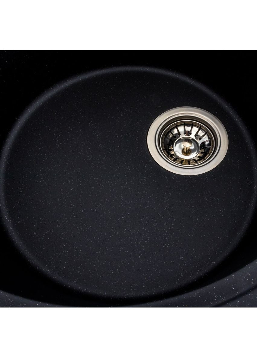 Гранитная мойка для кухни 5847 ONYX матовая (черный металлик) Platinum (336932366)