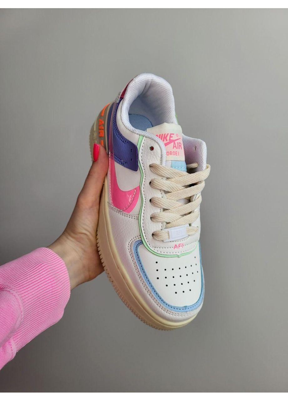 КРОССОВКИ ЖЕНСКИЕ NIKE AIR FORCE SHADOW PINK НАЙК АИР ФОРС 1 ПРЕМИУМ No Brand розовые демисезоны (368862085)