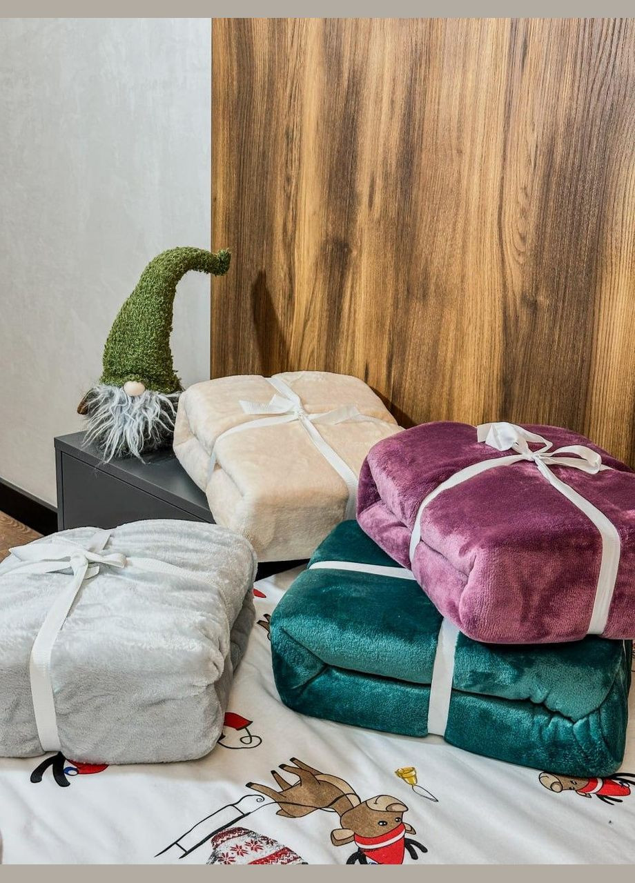 Плед мікрофібра велсофт однотонний на полуторний диван 150х200 Беж (М-lel-001-01) No Brand (306633416)