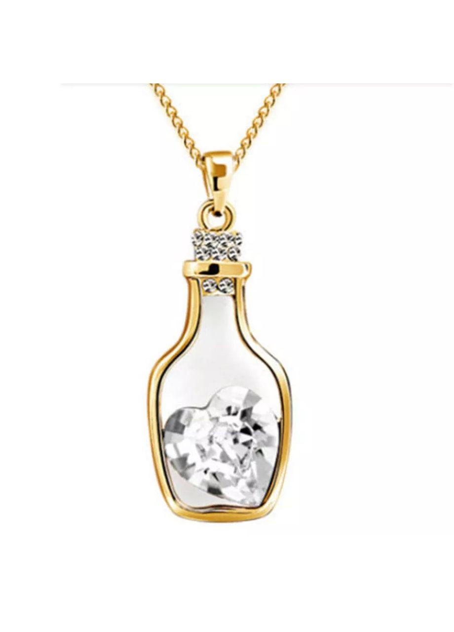Подвеска, кулон Бутылочка с белым сердечком, для влюбленных Bottle Love China (366874706)