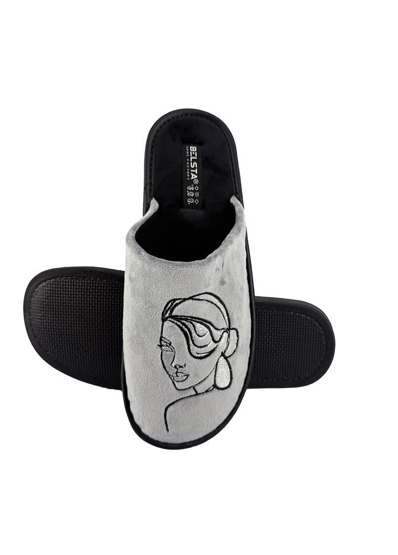 Домашні капці жіночі велюрові сірі 41-42-1 Белста (372521230)