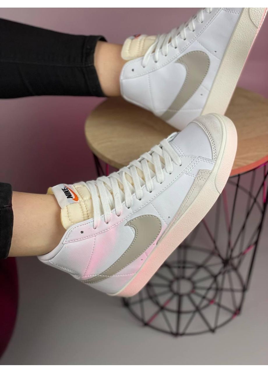 КРОССОВКИ ЖЕНСКИЕ NIKE BLAZER VINTAGE 77 WHITE BEIGE НАЙК БЛЕЙЗЕР No Brand бежевые демисезоны (368855956)