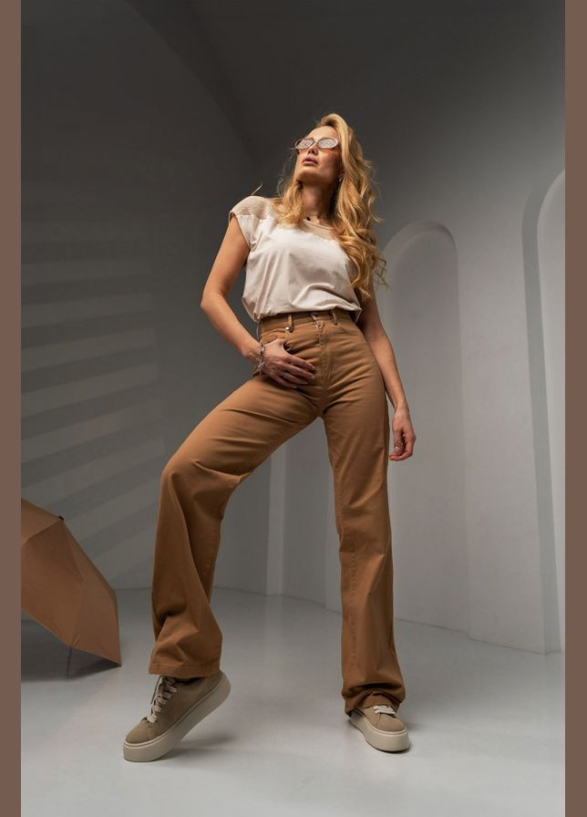 Бавовняні джинси прямого крою з високою посадкою (3593) Bellise - (334710740)