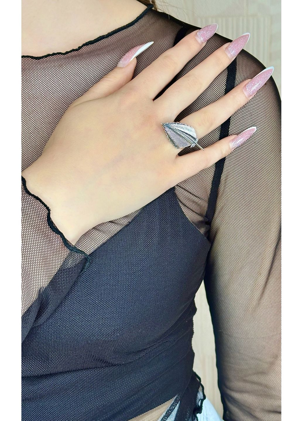 🖤 Срібна каблучка "Перо" чернена — витонченість у кожній деталі ✨ Family Jewelry House (356567813)