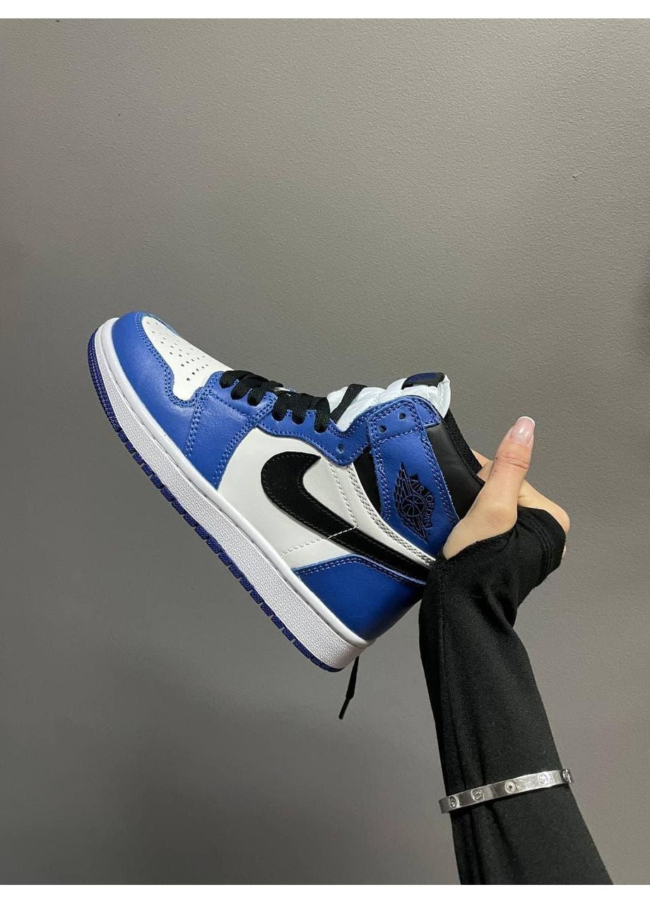 КРОССОВКИ ЖЕНСКИЕ NIKE AIR JORDAN 1 RETRO HIGH GAME ROYAL НАЙК АИР ДЖОРДАН No Brand белые демисезоны (368862068)