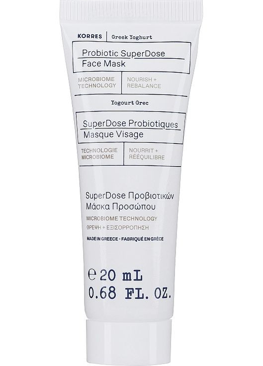 Зволожувальна маска для обличчя з йогуртом і пробіотиками Probiotic Superdose Face Mask (міні) 20ml (1227287-29289100) Korres (368637847)