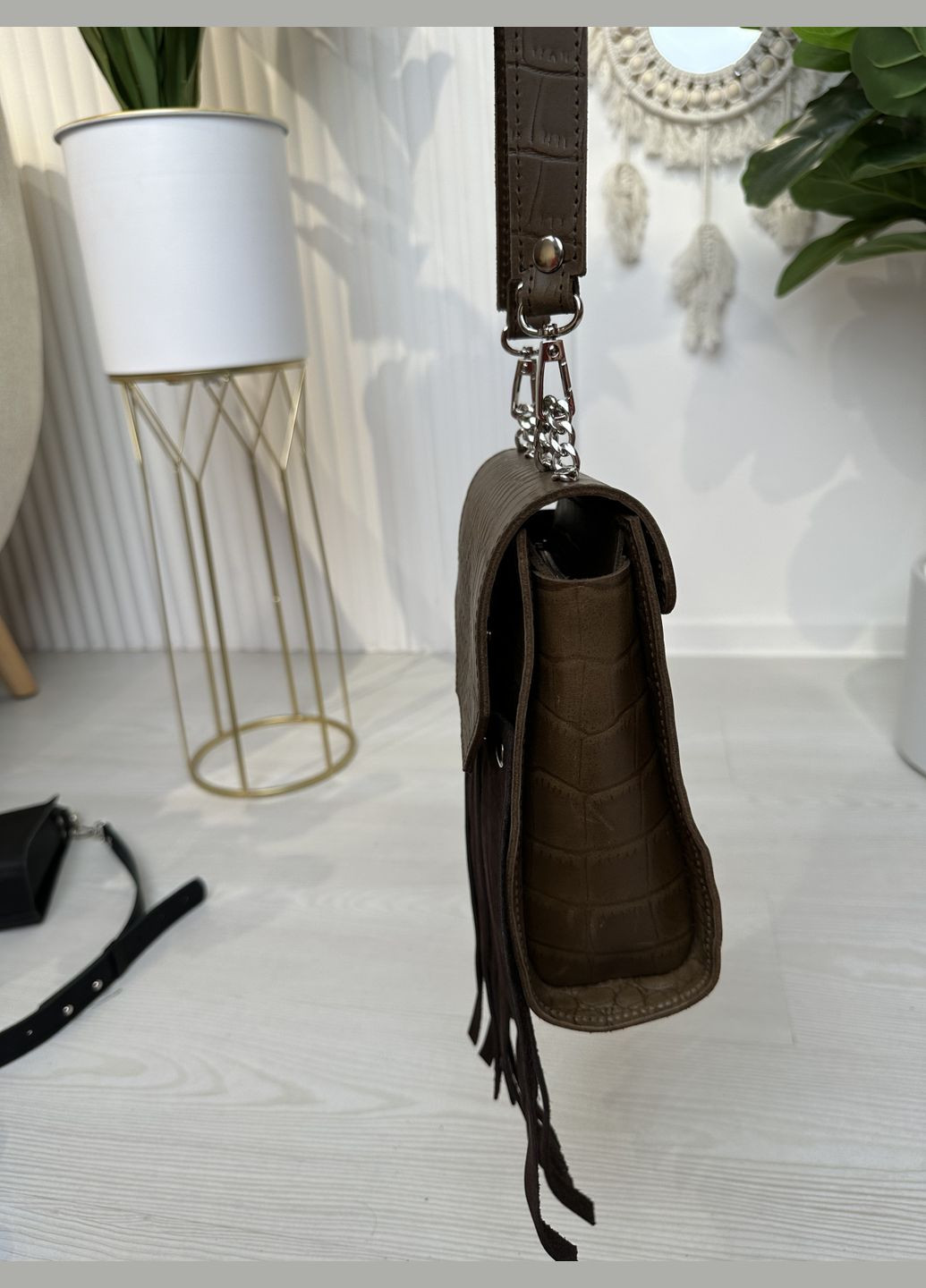 Жіноча шкіряна сумка Вікторія Коричневий Dekey (332055264)