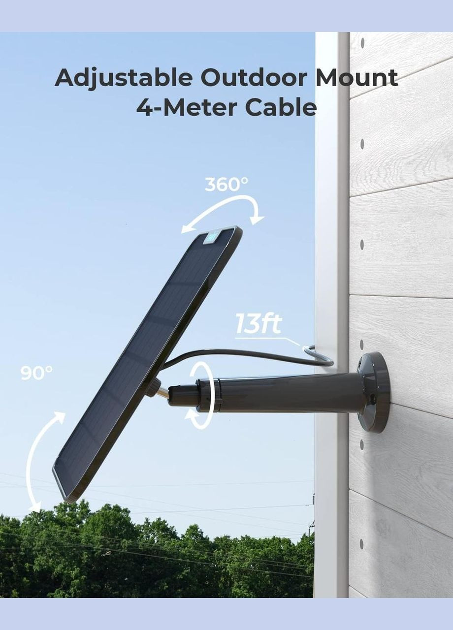 Солнечная панель 6W для видеокамер, водостойкая, с крепежом, панель питания для аккумуляторных камер Reolink (338193418)