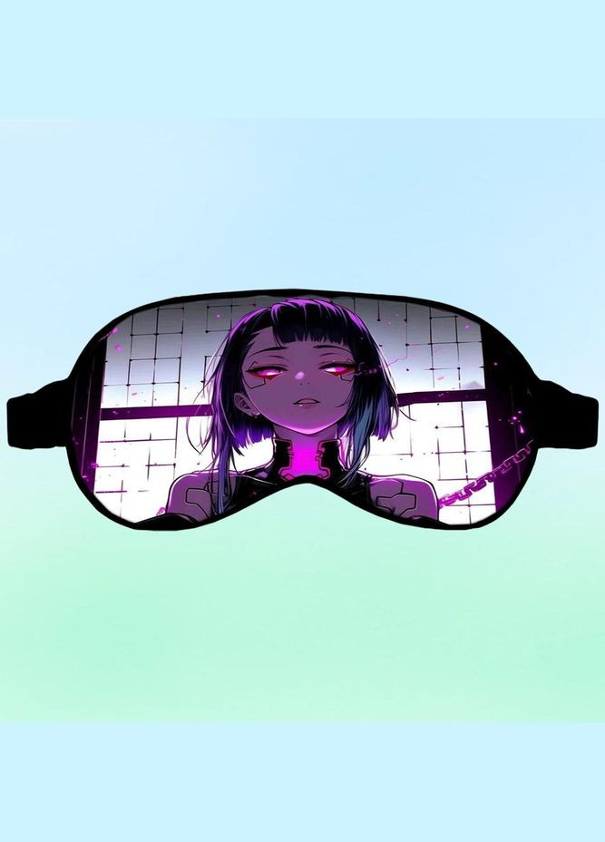 Маска для сна Аниме Киберпанк #0014 черная No Brand (315044077)