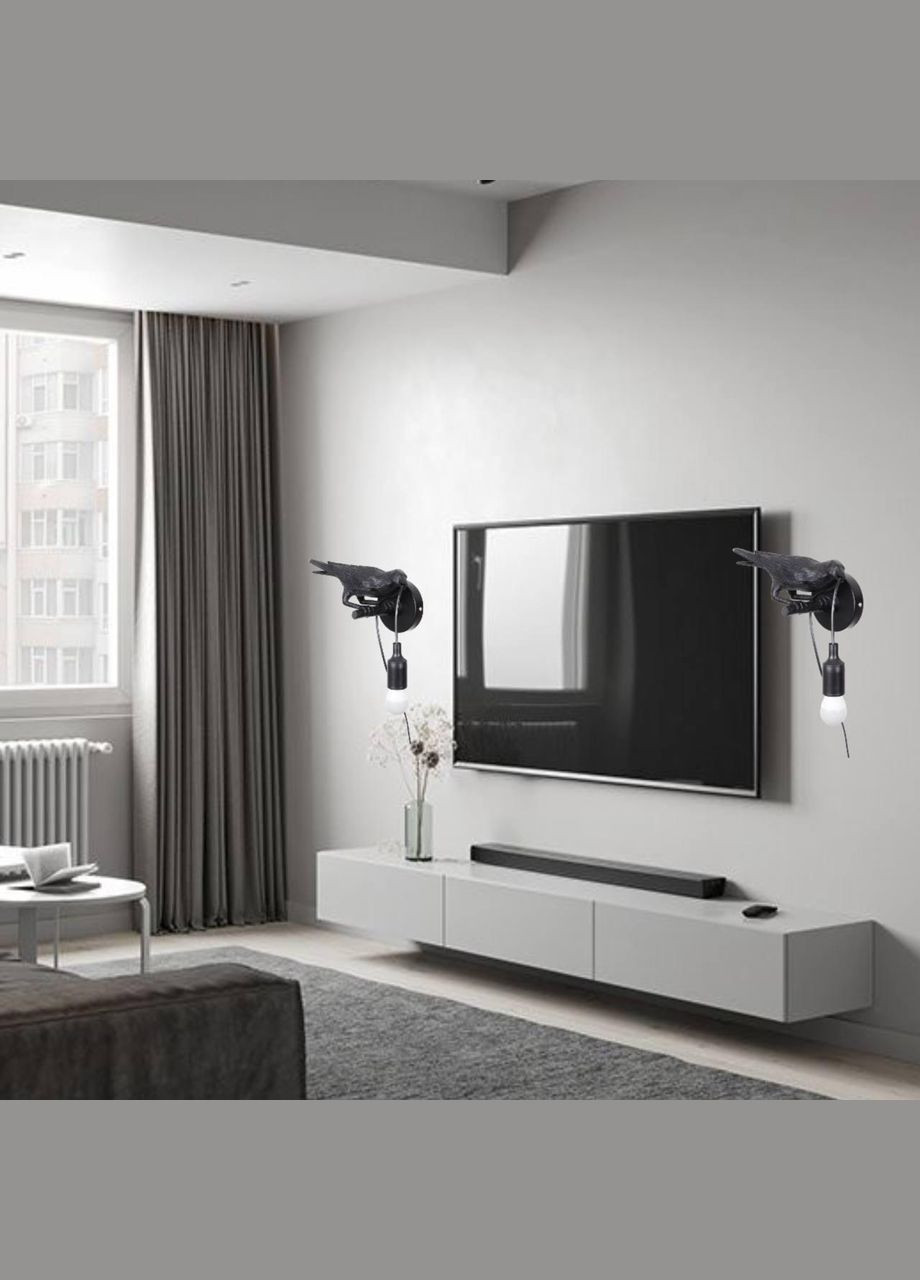 Настінний світильник "Ворона" на праву сторону 909-VXL8055R BK No Brand (370071718)