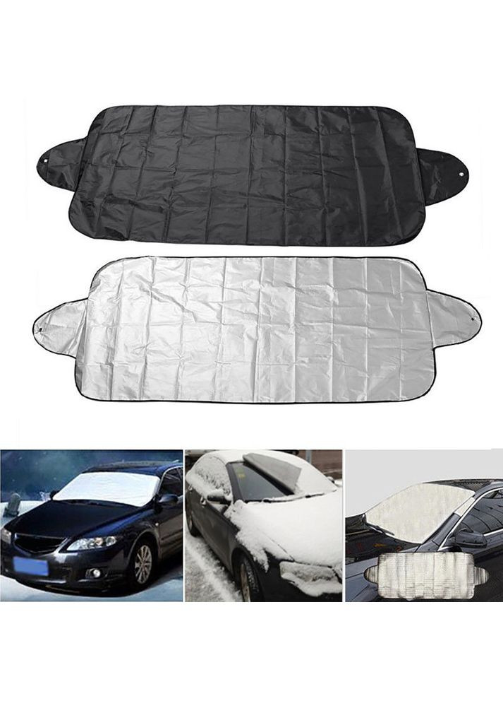 Автомобильная защитная накидка на лобовое стекло двухсторонняя 150 х 70 см, накидка от солнца на стекло универсальная No Brand (361669576)