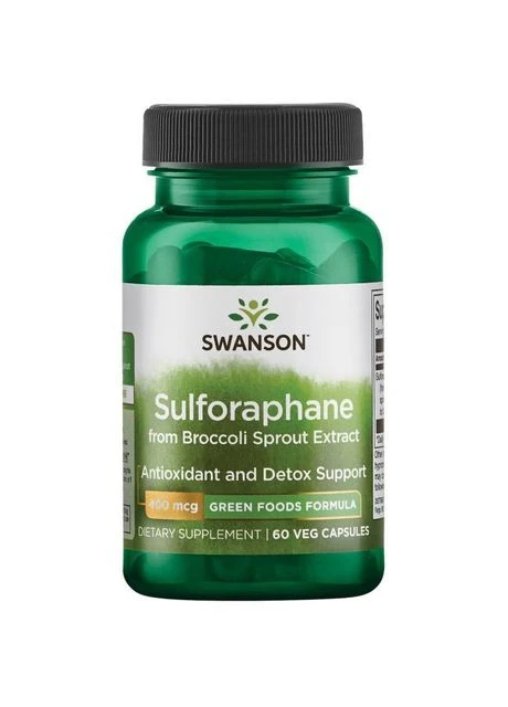 Сульфорафан GreenFoods Sulforaphane з екстракту паростків броколі 400 мкг 60 капсул Swanson (382037449)