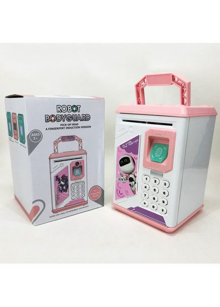 Электронная копилка сейфа с купюроприемником - отпечатком пальца и кодовым замком Розовая BODYGUARD No Brand Perfect (368832003)