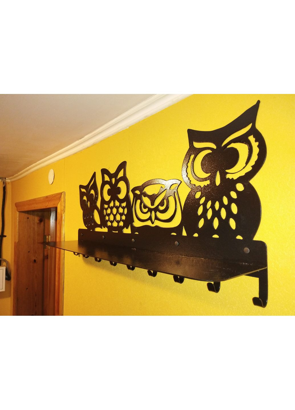 Вішалка металева для одягу з поличкою "Сови" No Brand (368896603)