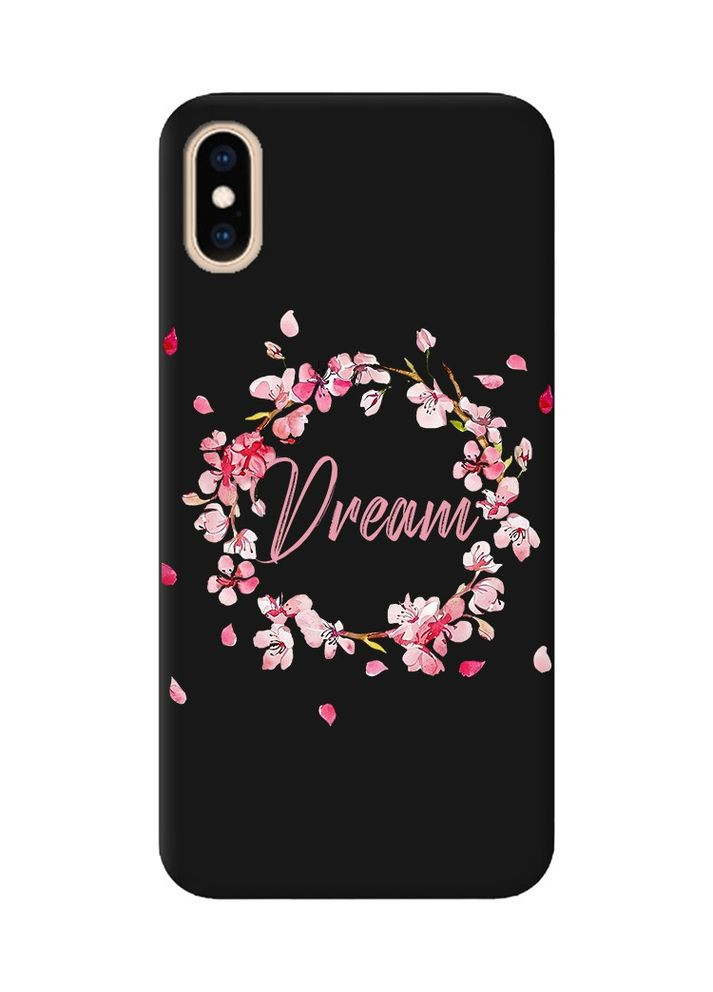 Матовий чорний чохол на iPhone XS MAX:: Віночок з сакури (принт 284) Creative (360710953)