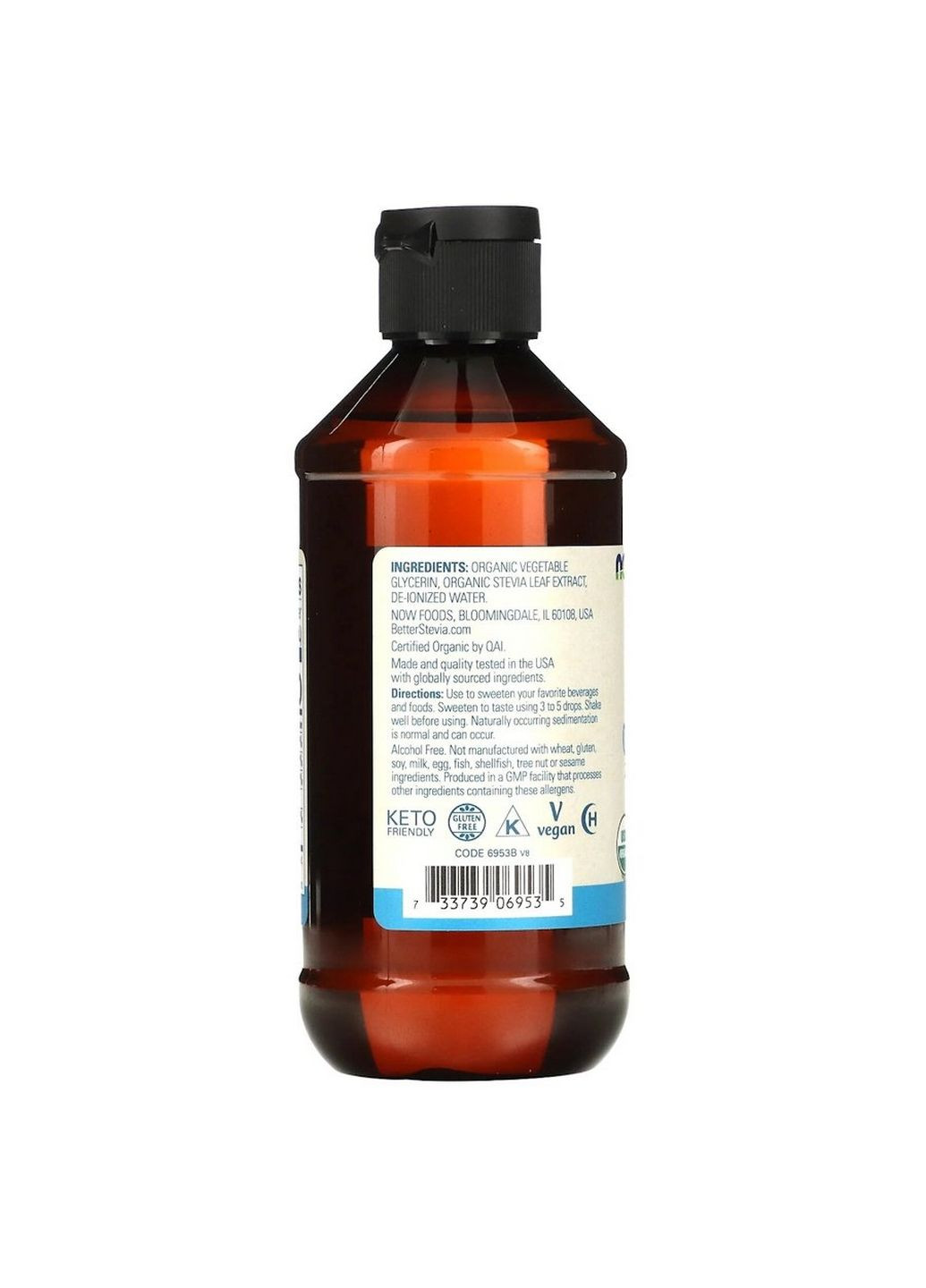 Заменитель питания Better Stevia Liquid Sweetener Glycerite, 237 мл Now (293340555)