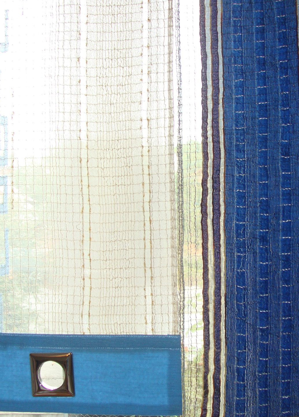 Комплект панельных занавесок 7шт карниз 250см синий с голубым и бежевым (13_2п) Firanka Line (328949049)