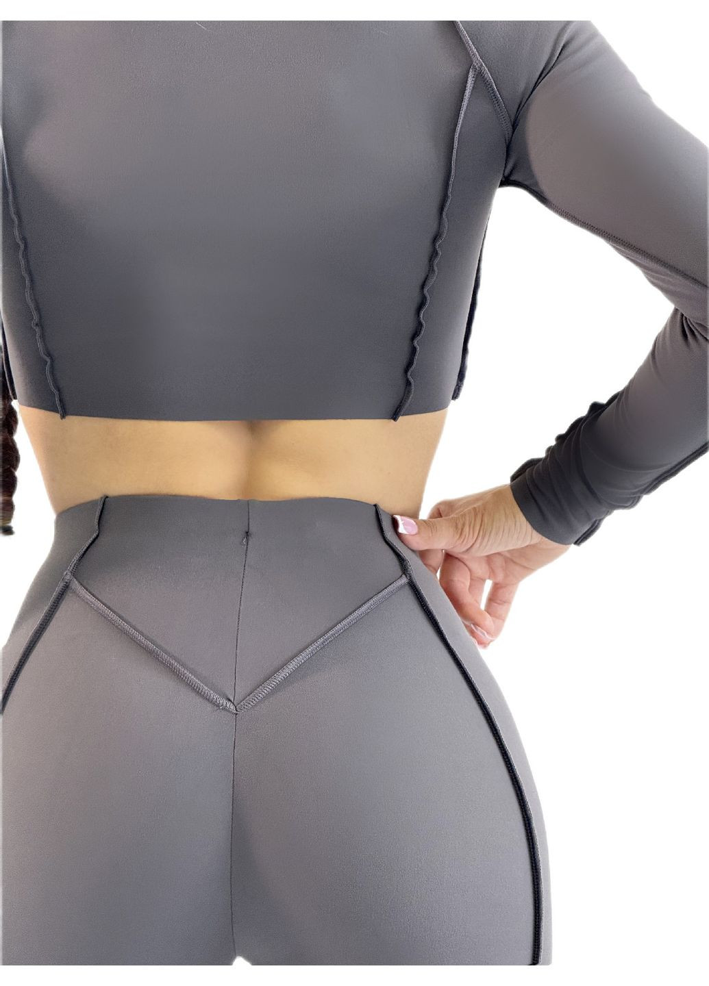 Костюм для фітнесу жіночий лосини та топ з моделюючими швами LILAFIT (353834673)