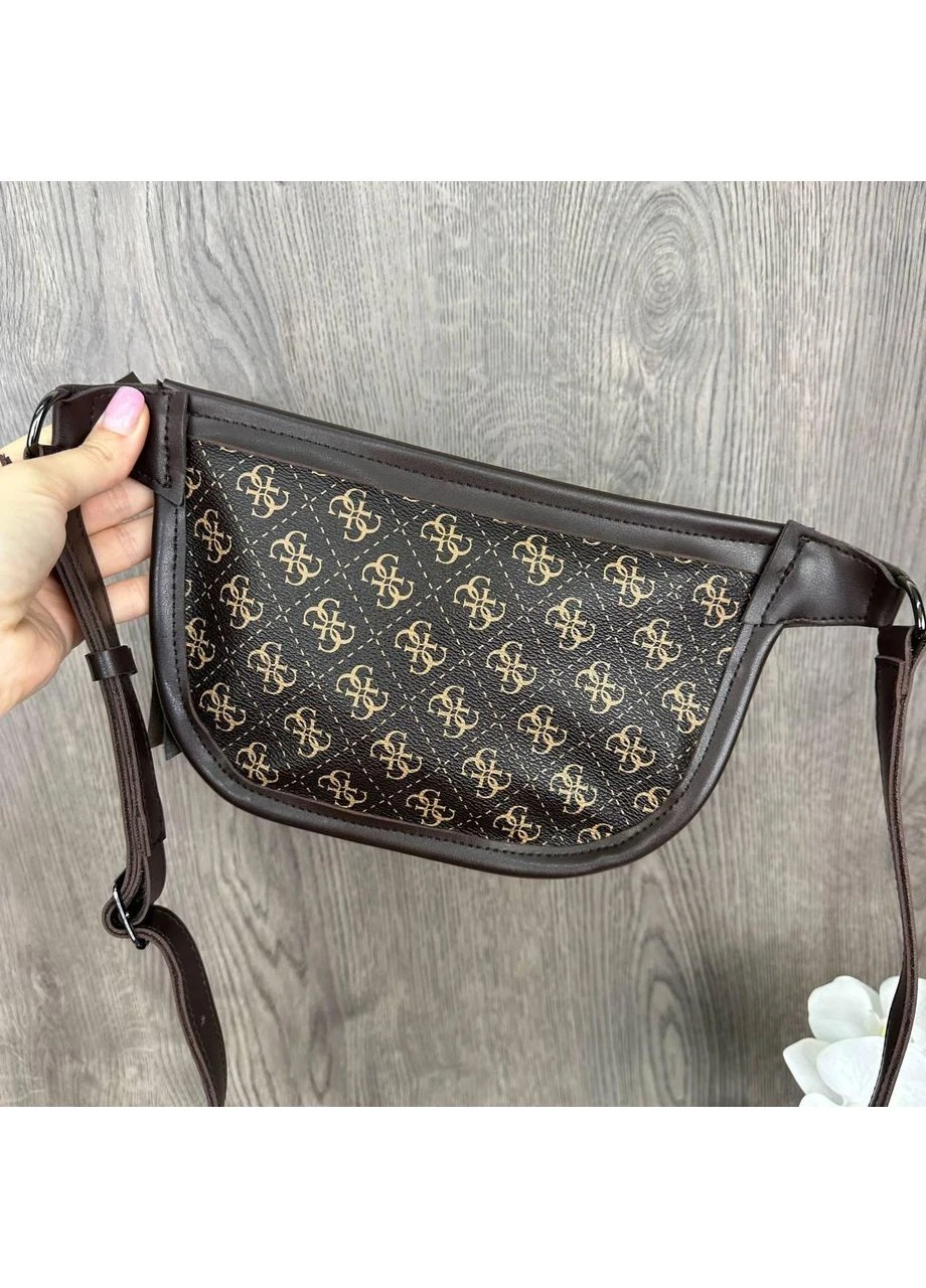Сумка бананка жіноча поясна стильна крос-боді модна Коричнева No Brand (394180120)