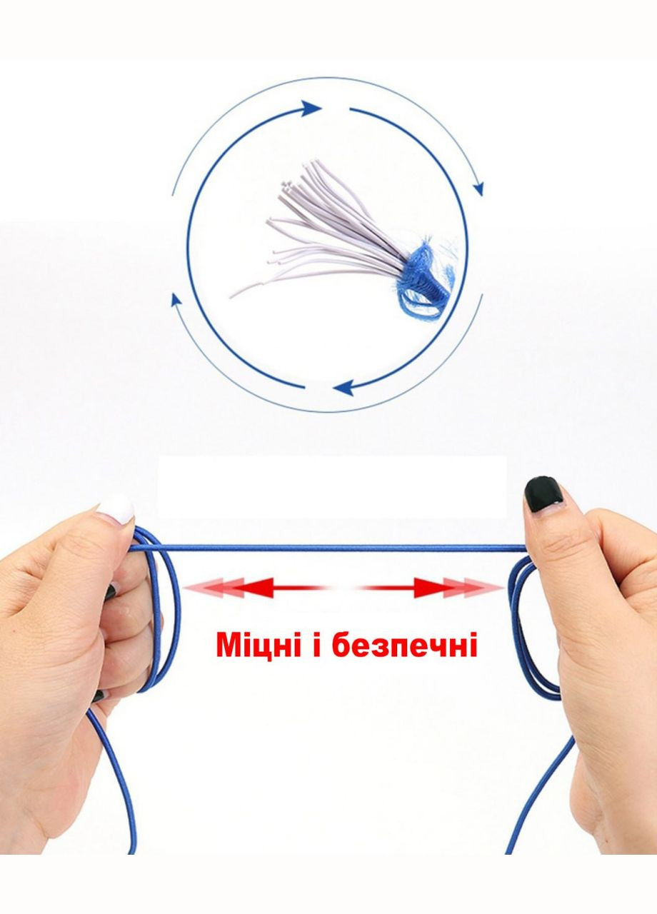 Эластичные шнурки для обуви цветные без завязок с фиксатором для кроссовок голубые 29184 блакитний No Brand (314710309)