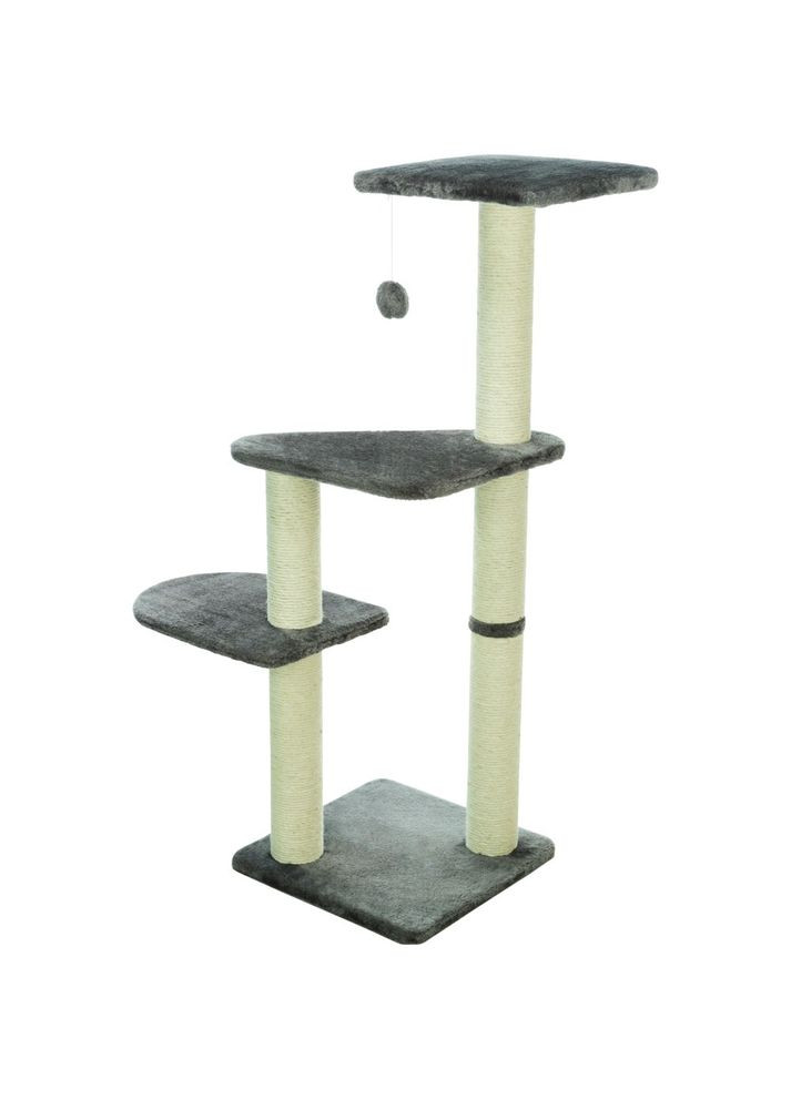 Дряпка-комплекс Altea для котів з іграшкою на мотузці сизаль/плюш сіра 40х40х117 см Trixie (362702768)