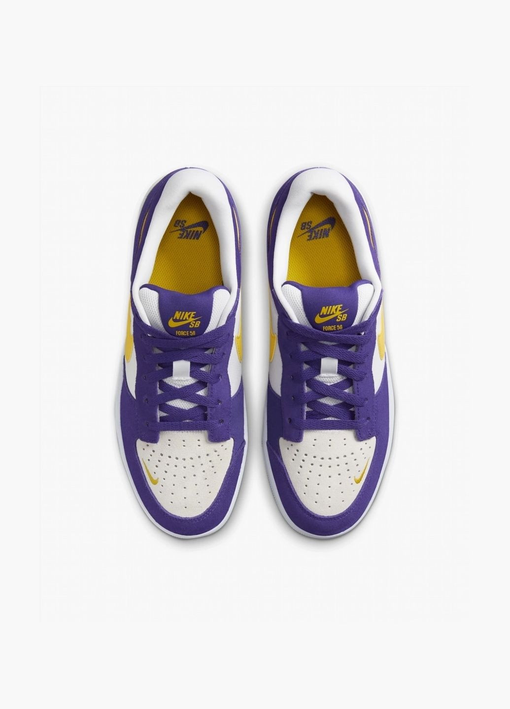 Белые всесезонные кроссовки унисекс sb force 58 skate shoes white/violet dv5477-500 Nike