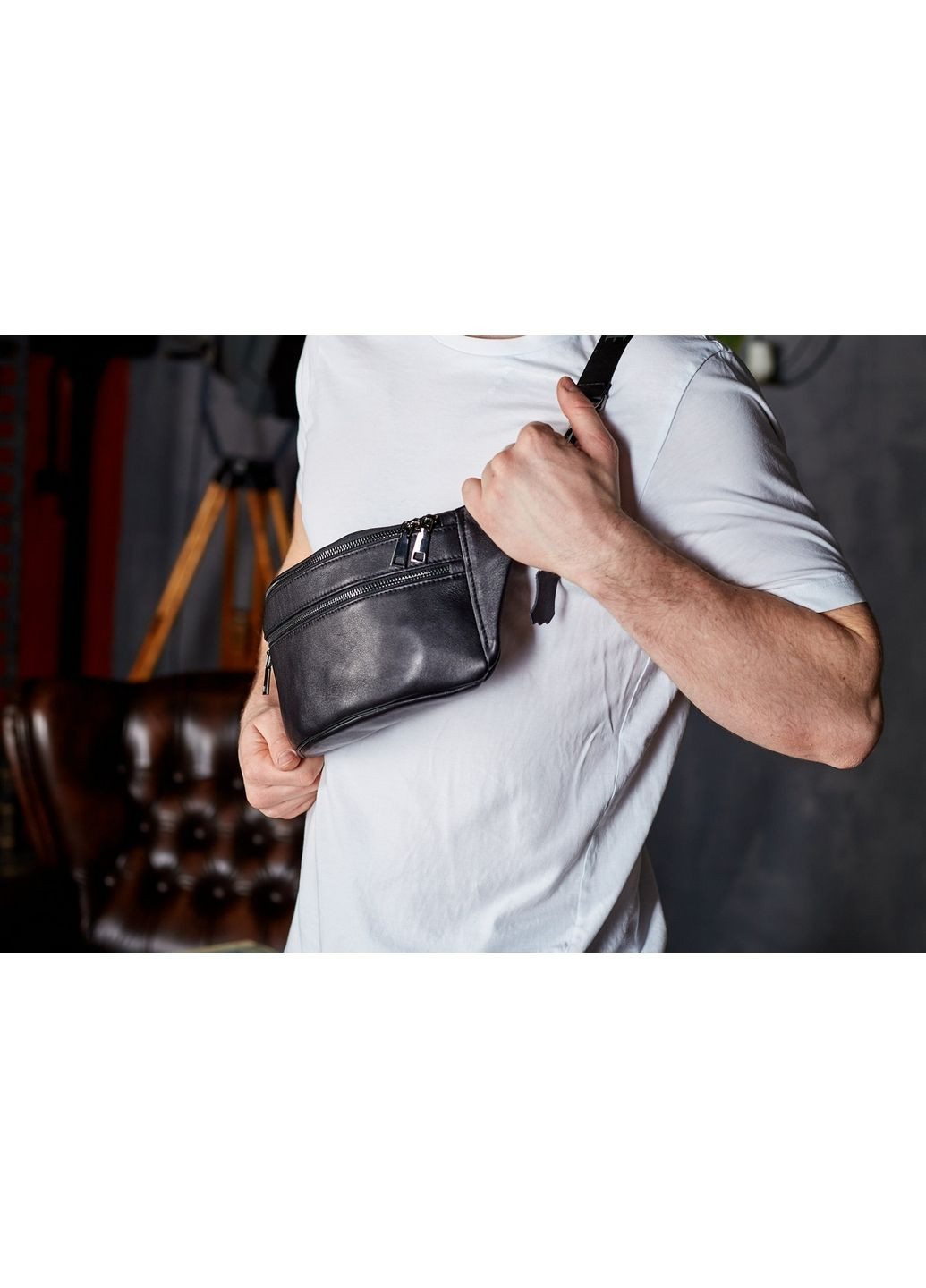 Шкіряна чоловіча бананка 14х2,5х10 см Tiding Bag (289460934)