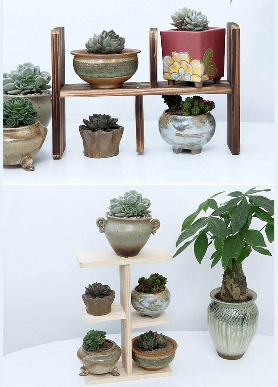 Підставка для квітів з дерева Компета зефір (ЦВП-005820) No Brand (328227866)