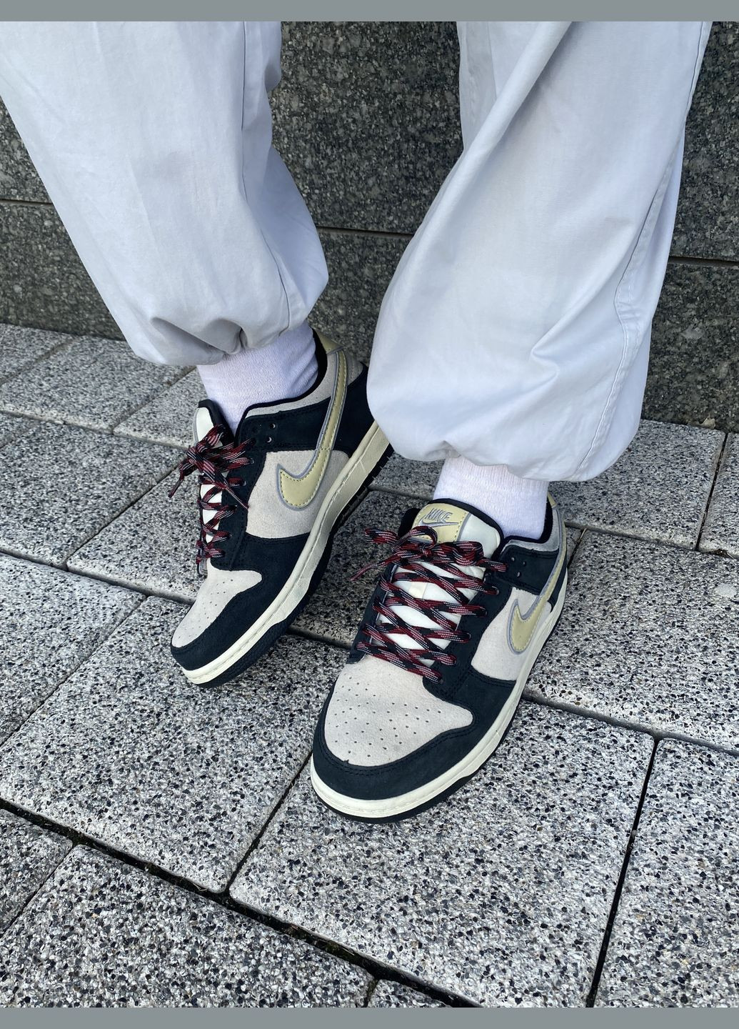 Кроссовки женские и мужские Nike SB Dunk Low black beige | Найк сб Данк низкие черные бежевые No Brand чёрные демисезоны (316663468)