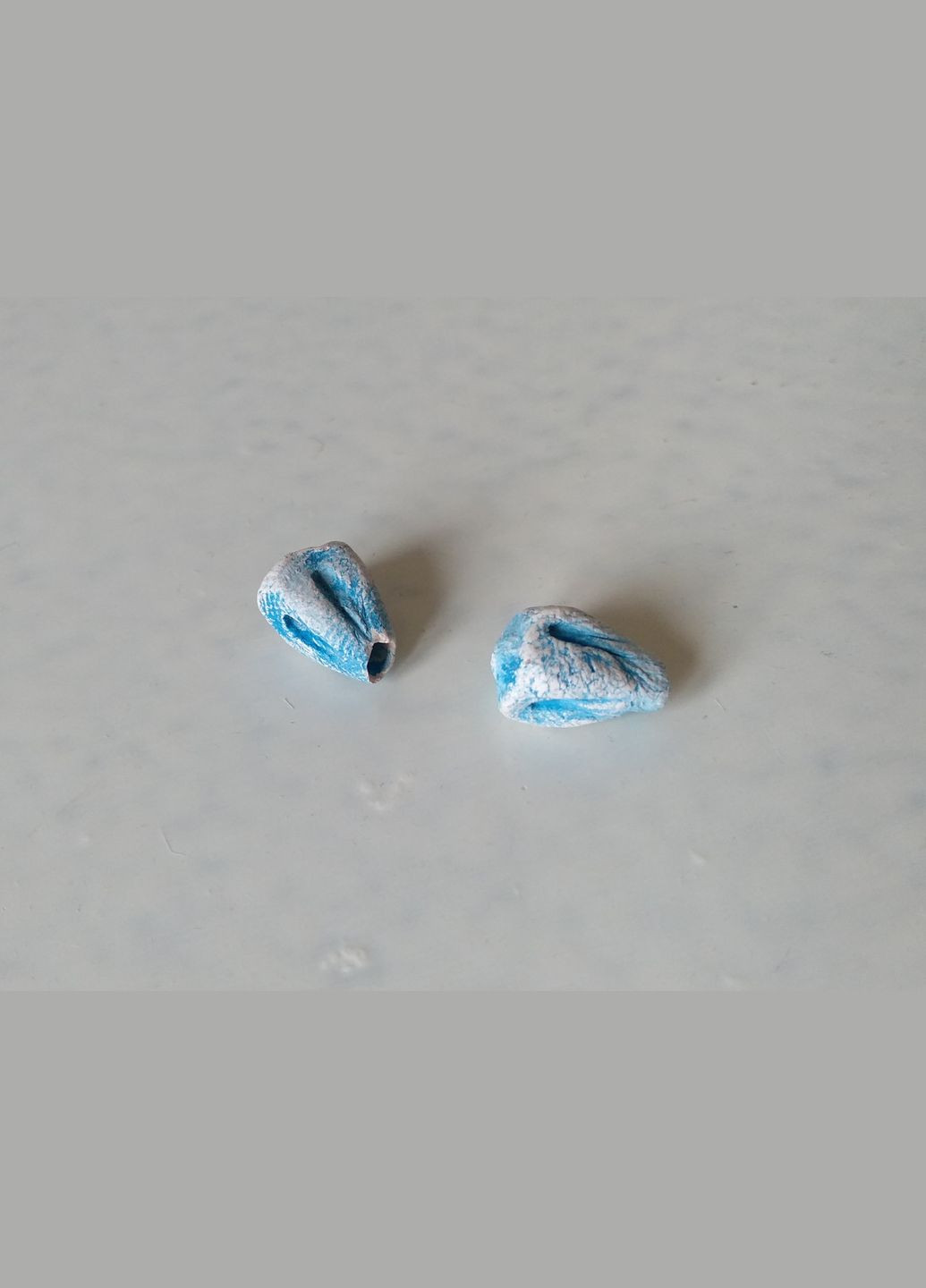 Керамические бусины ручной работы "Весенний Бутон №6" (голубые) 2шт. Коти&Ангели (301532997)