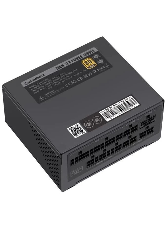 Блок живлення 750 Вт, GS-750G, Black, SFX, модульний, 80+ Gold, Active PFC, 9.2 см, 3xMolex / 4xSATA / 1x16-pin / 3x2+6-pin / GameMax (395338670)
