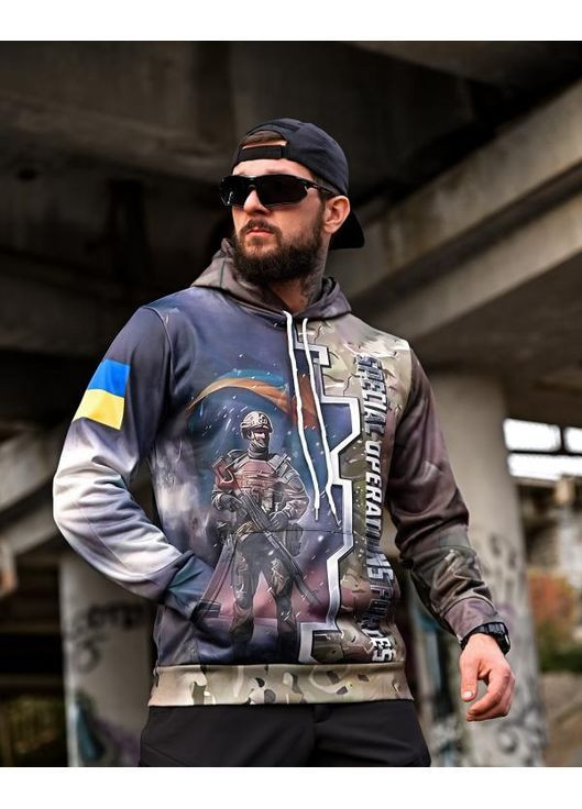 Армійське чоловіче худі на флісі з принтом мультикам Freedom (363849587)