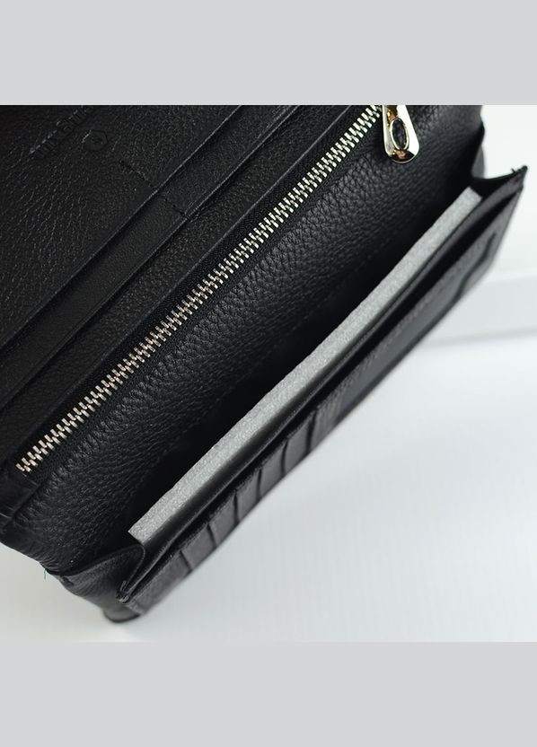 Черный женский кожаный классический кошелек портмоне на магнитах No Brand (305834003)