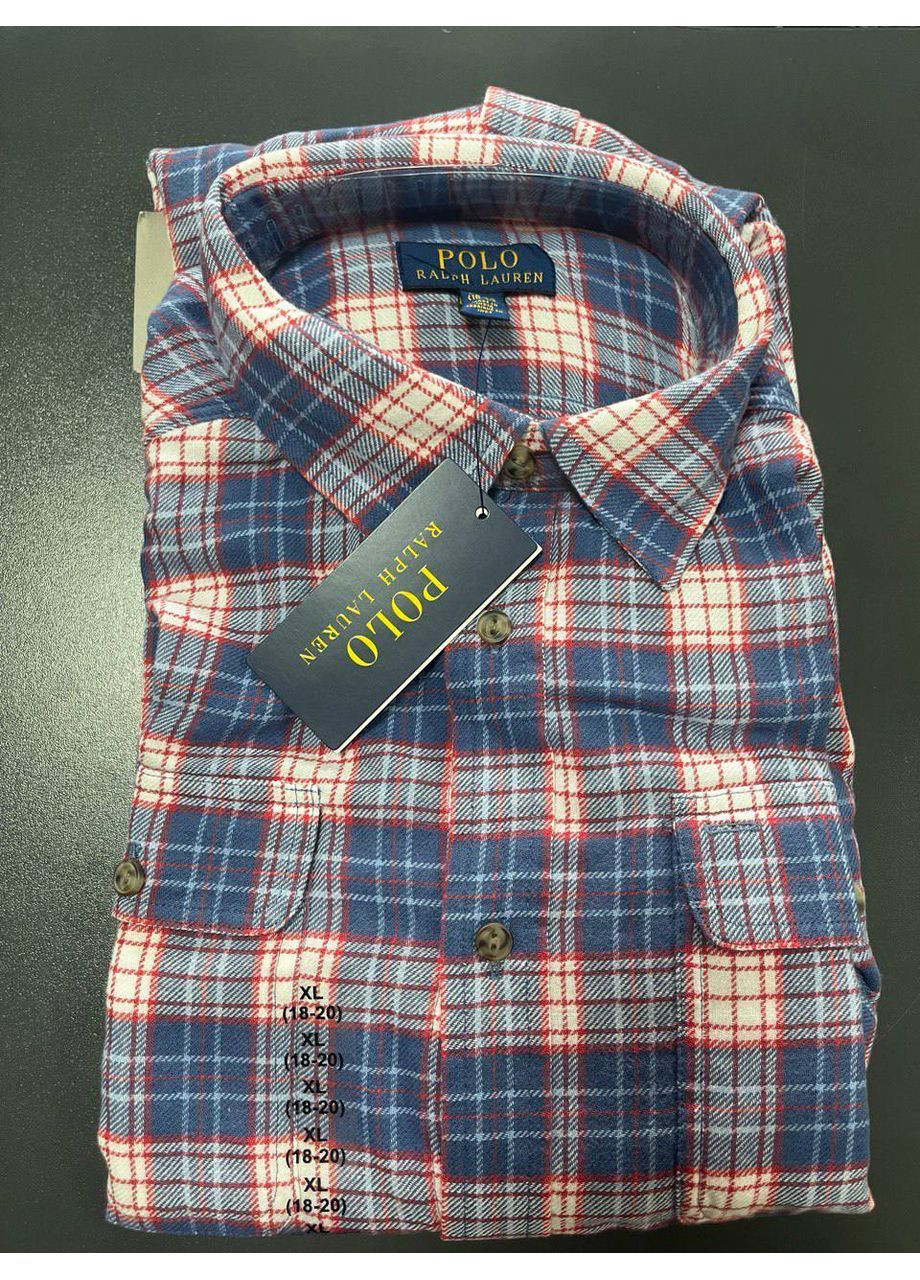 Синяя повседневный, кэжуал рубашка в клетку Polo Ralph Lauren