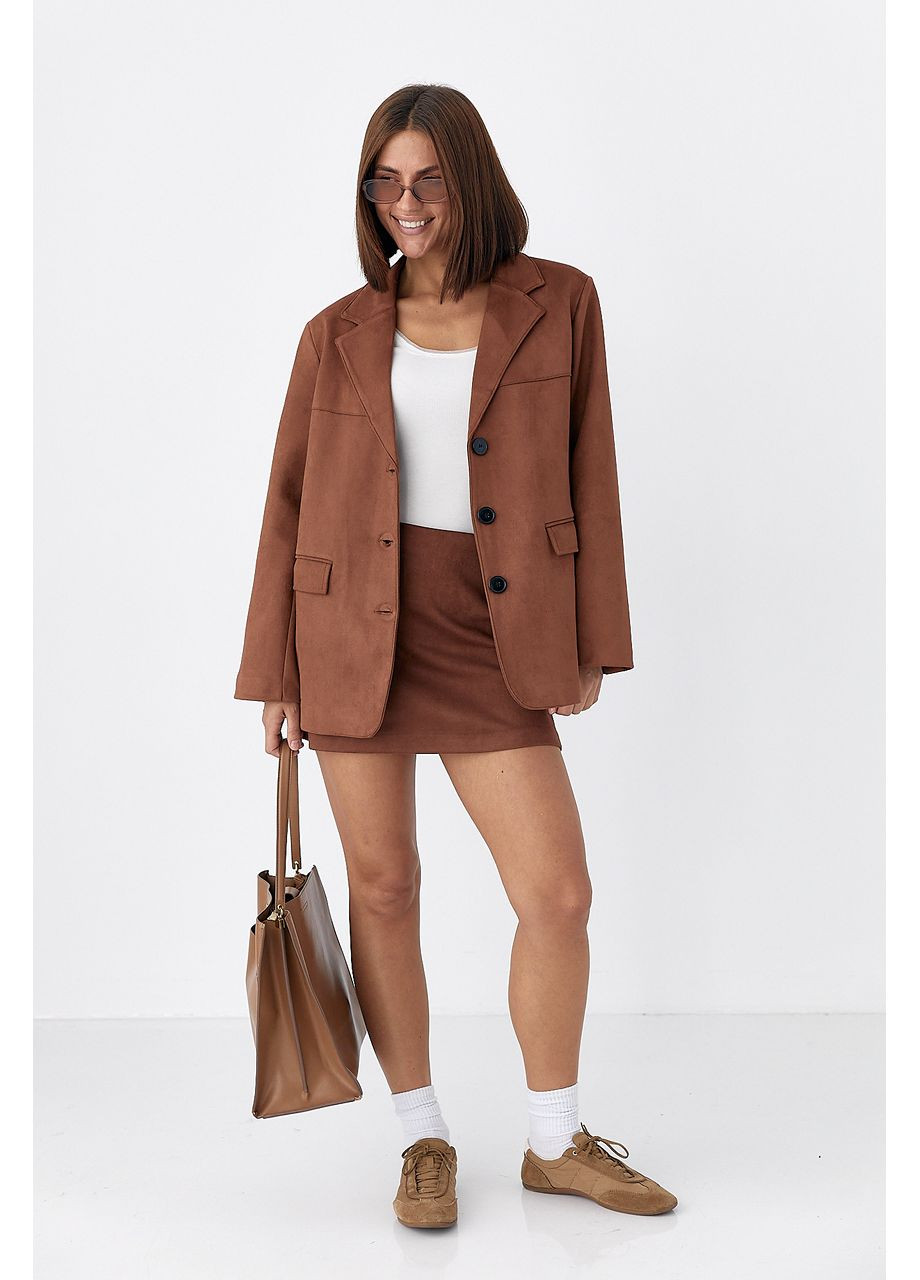 Замшевий жакет на ґудзиках No Brand (352691477)