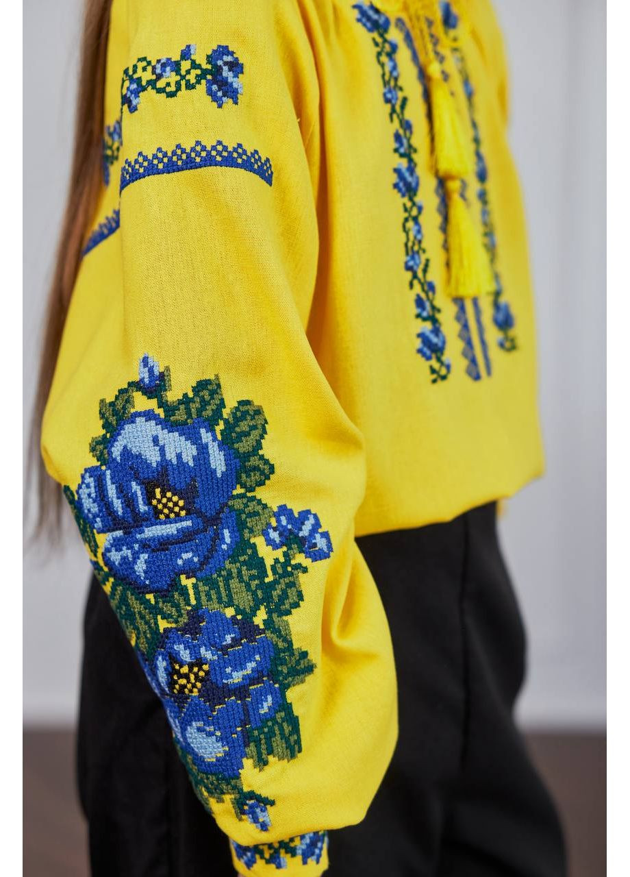 Жёлтая вышиванка для девочки "пион" PanyankaVyshyvanka (352308045)