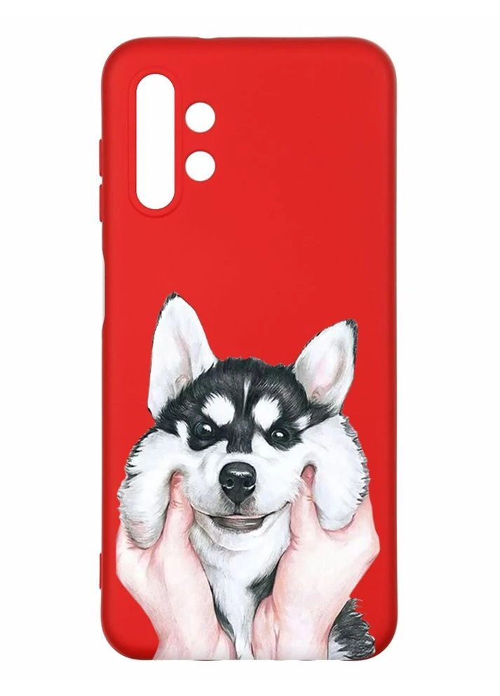 Матовий червоний чохол на Samsung A13 4G:: Мордочка (принт 121) Creative (360712027)