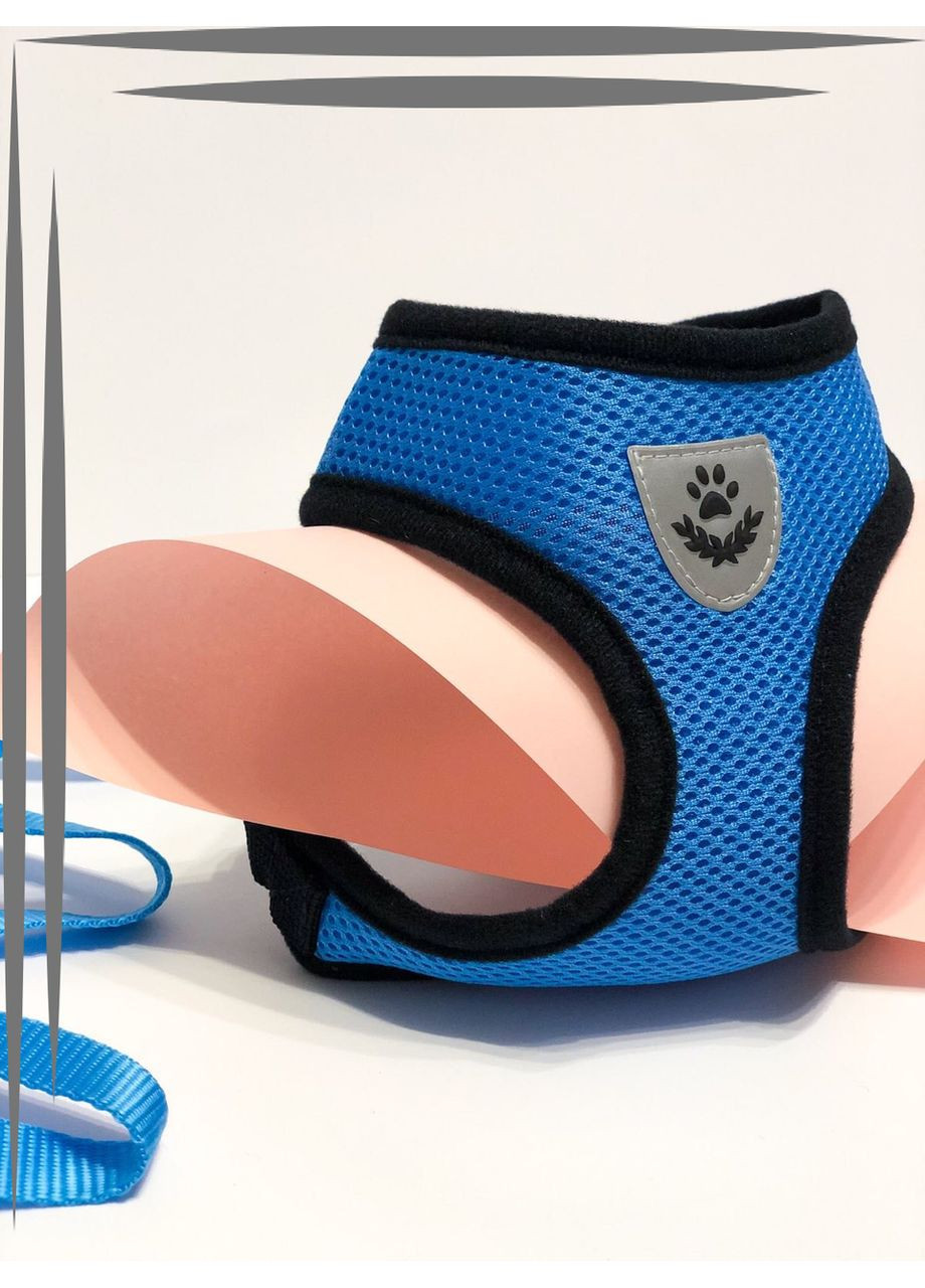 Мягкая сетчатая шлейка с поводком для собак Дышащая, легкая, регулируемая No Brand (362571893)