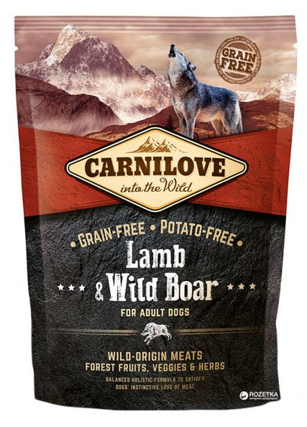 Сухий корм Adult Lamb & Wild Boar 1.5 kg (для дорослих собак) Carnilove (293408316)