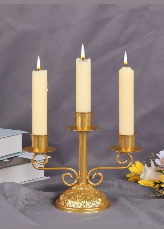Підсвічник на 3 свічки в вінтажному стилі No Brand (278076206)